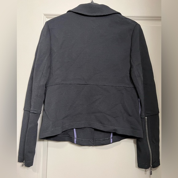 NWT Anthropologie Sylvia Knit Moto Blazer in Black | Size Small Petite - Picture 2 of 7